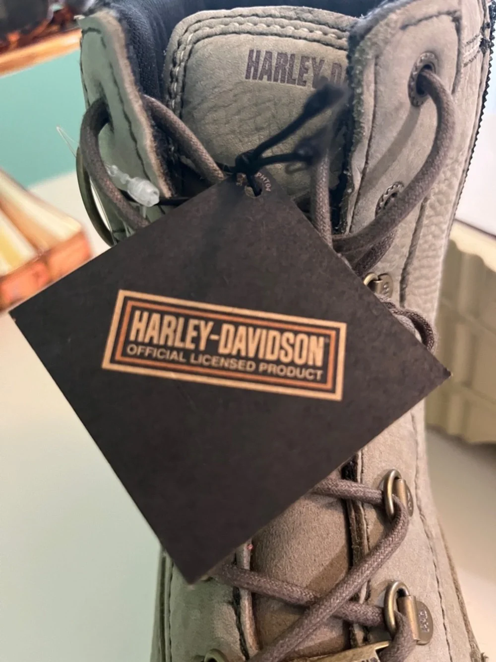 Harley-Davidson Marconi Moto Light Gray Lace-Up Motorcycle Boots NWT No Box - Picture 11 of 11